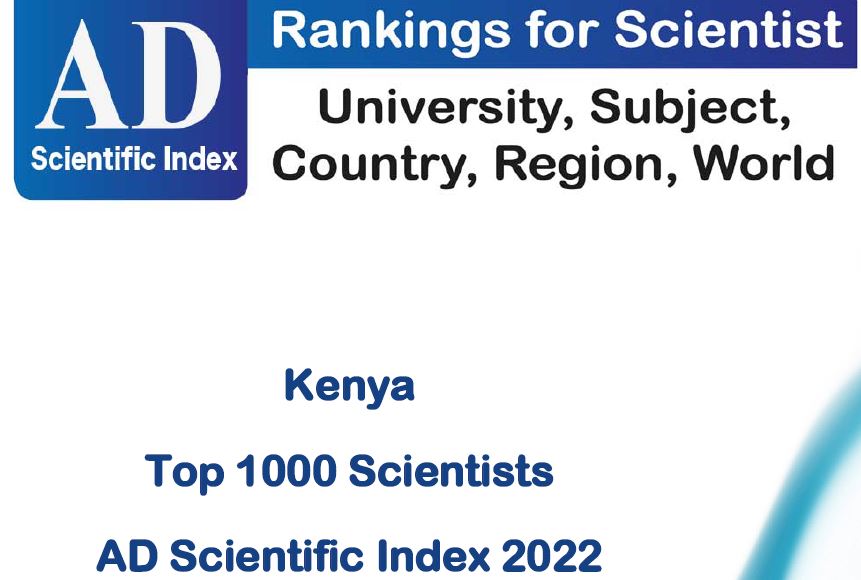AD index Raking Kenya's Top 1000 Scientists FACULTY OF THE BUILT